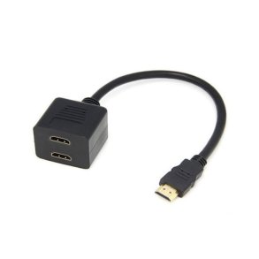 HDMI han to 2x HDMI hun splitter
