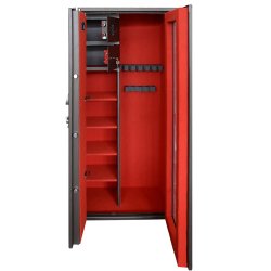 Vbenskab til 6 vben med hrdet glas - Brun