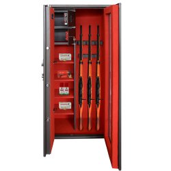 Vbenskab til 6 vben med hrdet glas - Brun