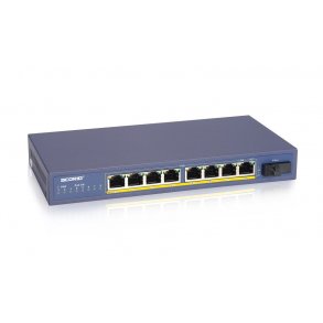 8+1 Port PoE Fiber Switch 15,4W. 10/100Mbps