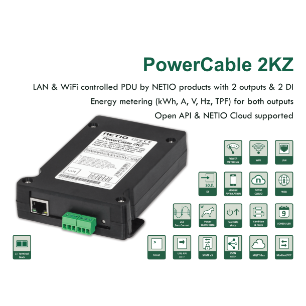 PowerCable 2KZ, 2x 230V / 16A, LAN, WiFi