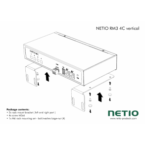 19 angle brackets for vertical mounting of Netio 4C