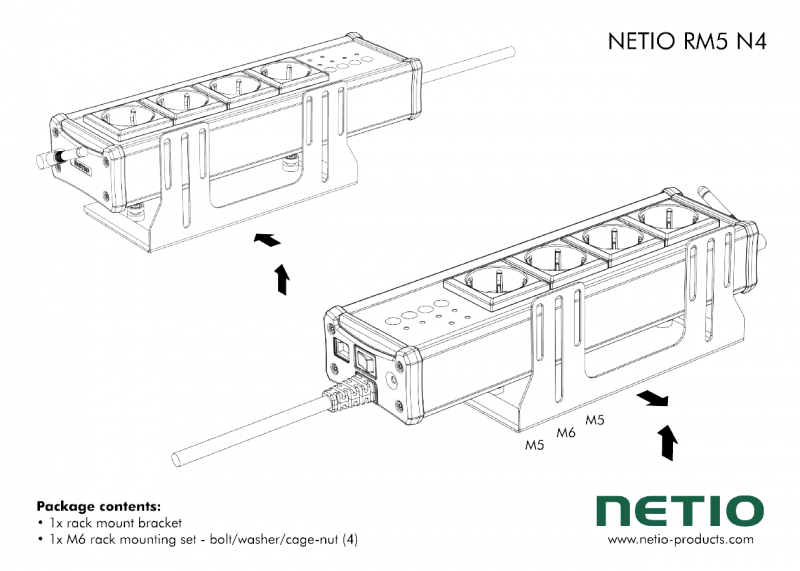 Angle console for vertical mounting of Netio 4 or 4 All in 19