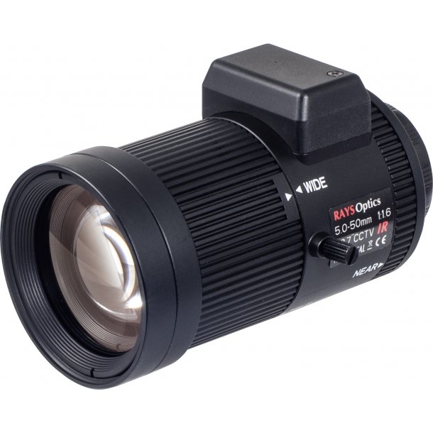 MP Lens. CS Mount. Auto Iris. 1/2.7. 5-50mm. F1.6