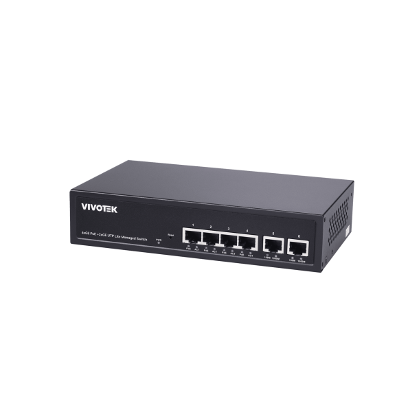 Vivotek 4 Port PoE Switch, 4x GE PoE, 2x GE, Lite Managed Switch, 60W.