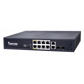 Vivotek 8 Port PoE Switch, 8x FE PoE, 2xGE UTP 2xGE SFP Switch, 120W.
