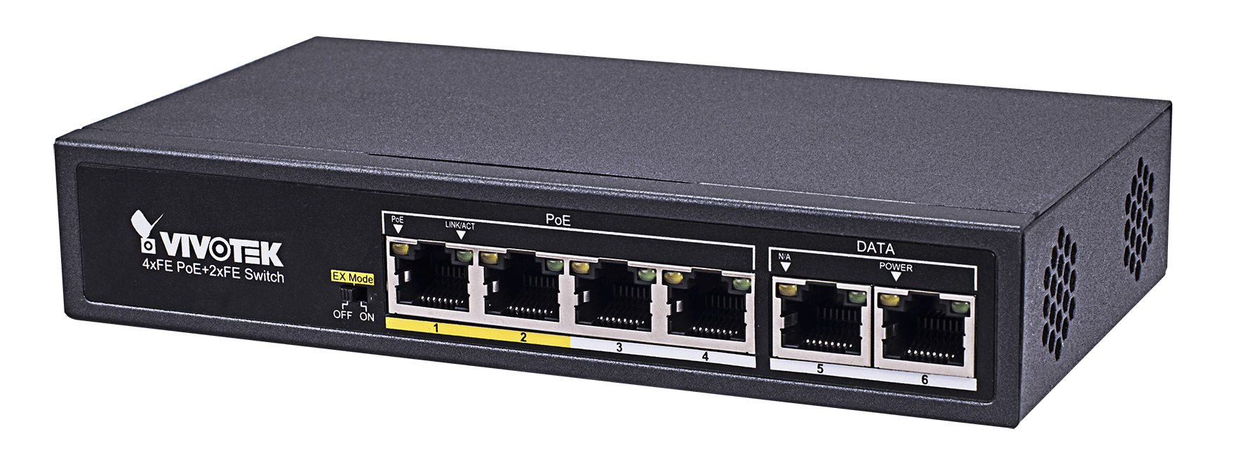Vivotek 4 Port PoE Switch, 4x FE PoE, 2x FE, 60W