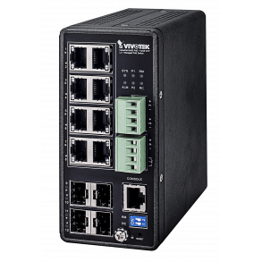 Vivotek Industrial VivoCam L2+ 8xGE PoE + 4xGE SFP Managed PoE Switch